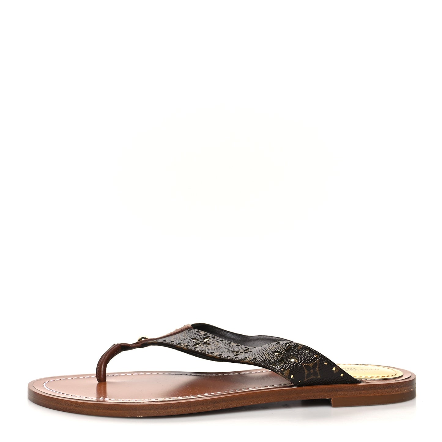 Monogram Sunny Flat Thong Sandals 36.5 Brown