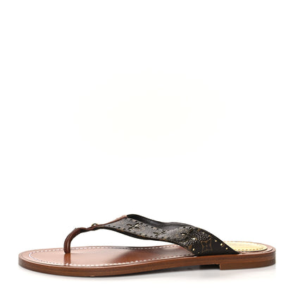Louis Vuitton Monogram Sunny Flat Thong Sandals 36.5 Brown 1 of 8