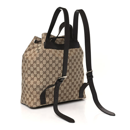 Gucci Monogram Dollar Calfskin O Drawstring Backpack Beige Ebony Testa di Moro Dark Chocolate 3 of 9