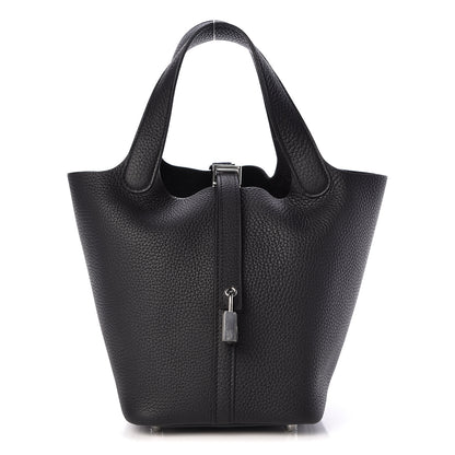 Hermes Taurillon Clemence Picotin Lock 18 PM Black 1 of 10