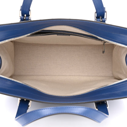 Gucci Calfskin GG Tennis Embossed Tote Bag Intense Metal Blue 5 of 11