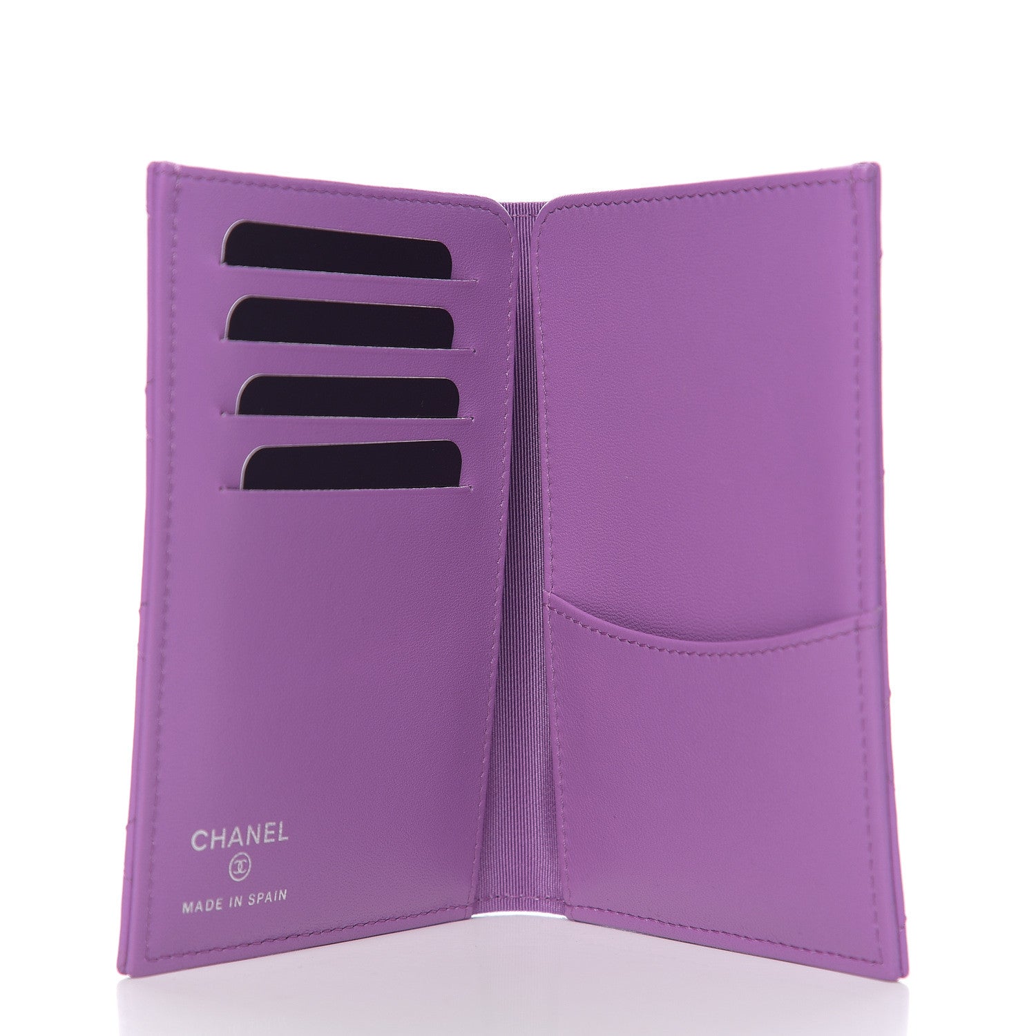Chanel Lambskin Quilted Passport Holder Purple 4 of 7
