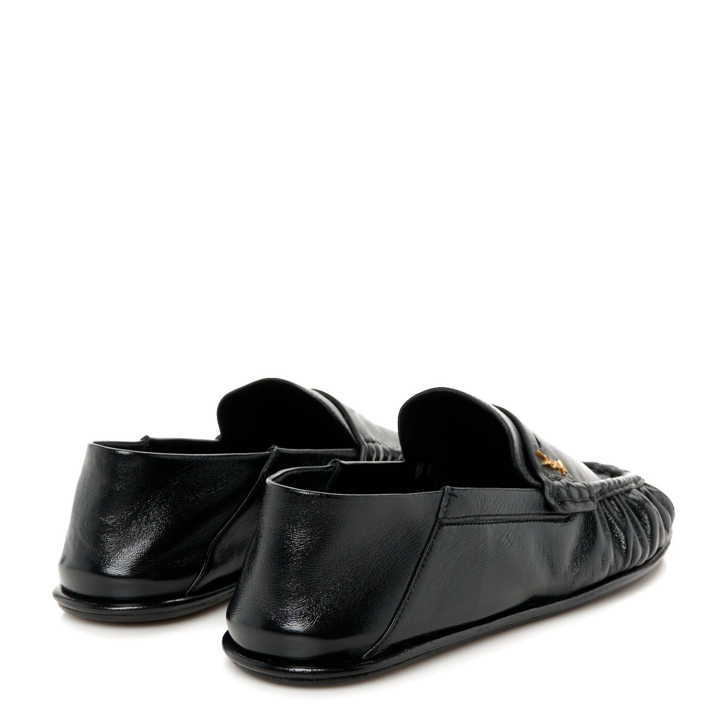 Calfskin Le Loafer Foldable Mens Penny Slippers 43 Black