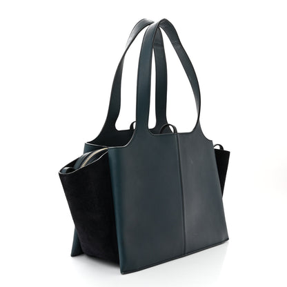 Celine Calfskin Small Tri-Fold Shoulder Bag Steel Blue 3 of 14