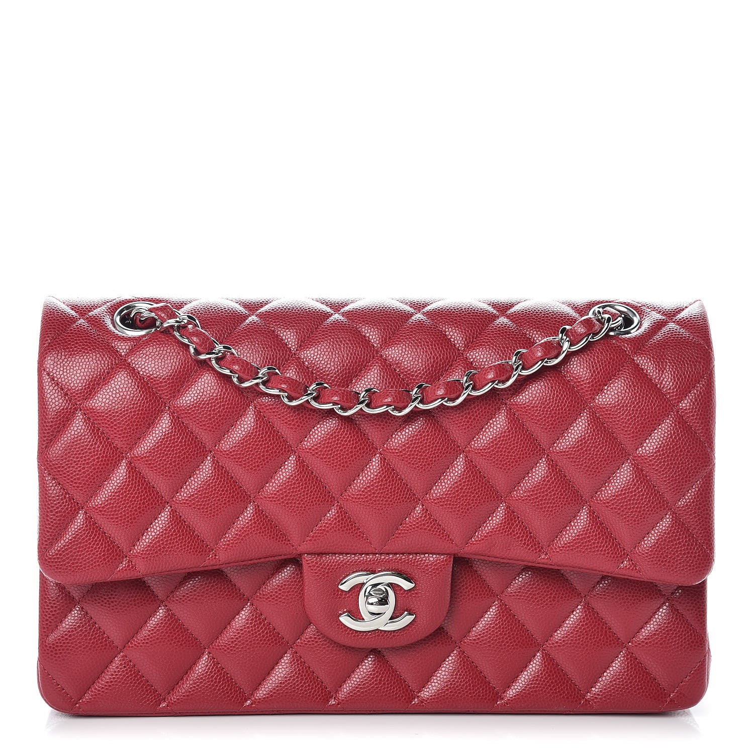 Chanel Caviar Quilted Medium Double Flap Dark Red 1 of 12