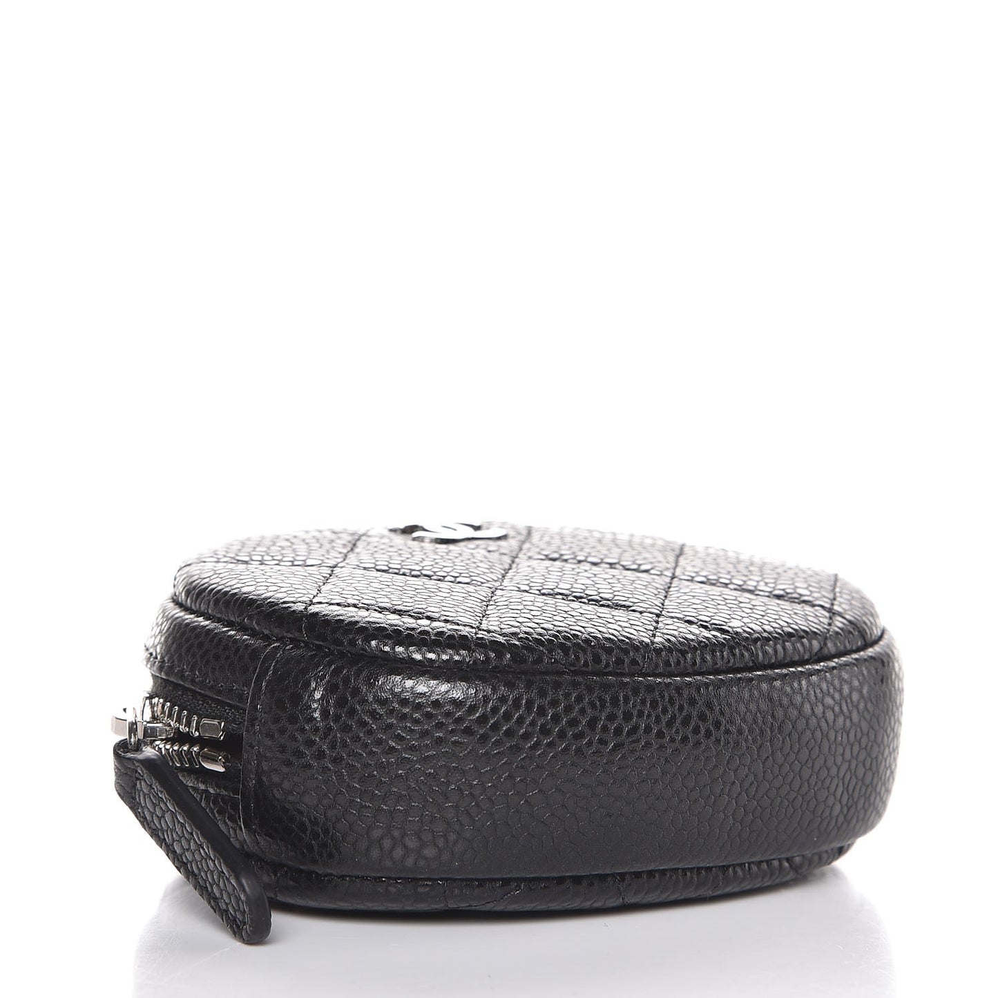 Caviar Quilted Zip Around Classic Coin Purse Black