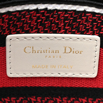 Christian Dior Canvas Le Coeur En Fleurs Embroidered Medium Lady D-Lite White Multicolor 6 of 8