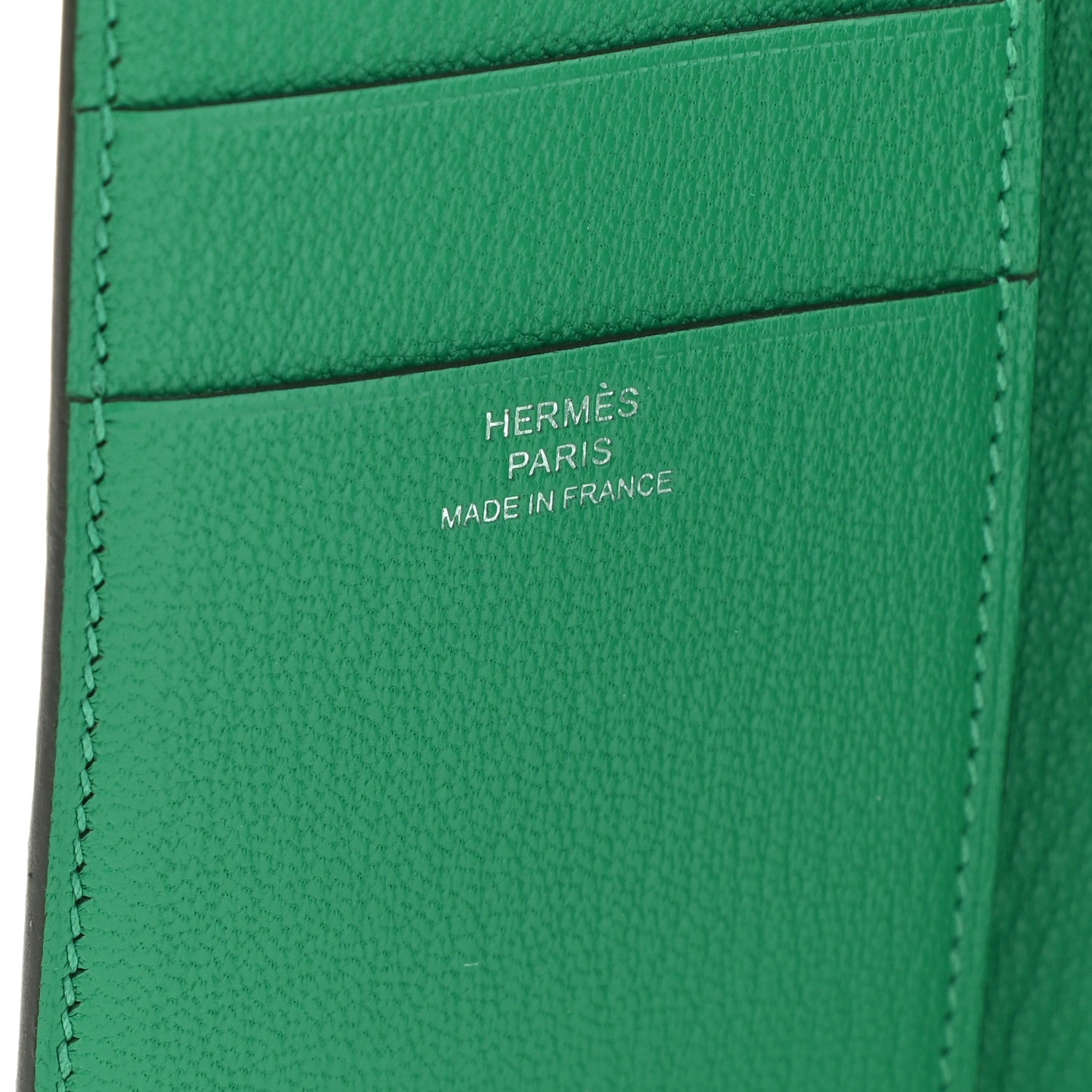 Hermes Chevre Mysore Tri-Fold Compact Bearn Wallet Menthe 6 of 8