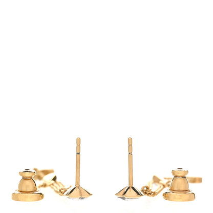 Christian Dior Crystal Heart Dangle Chain Earrings Gold 3 of 5