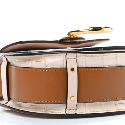 Chloe Calfskin Crocodile Embossed Small Tess Bag Cement Pink 6 of 13