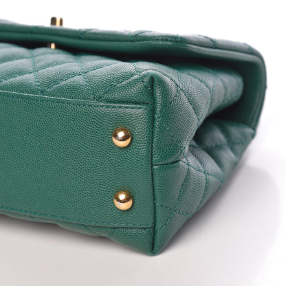 Chanel Caviar Quilted Mini Coco Handle Flap Green 10 of 11