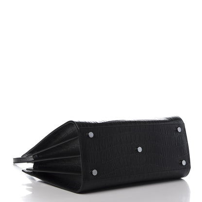 Saint Laurent Calfskin Crocodile Embossed Small Sac de Jour Black 5 of 11