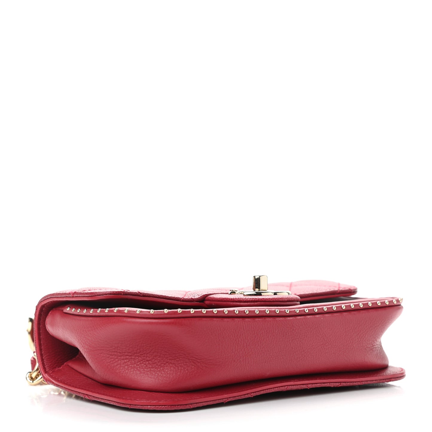 Caviar Quilted Mini Studded Flap Red