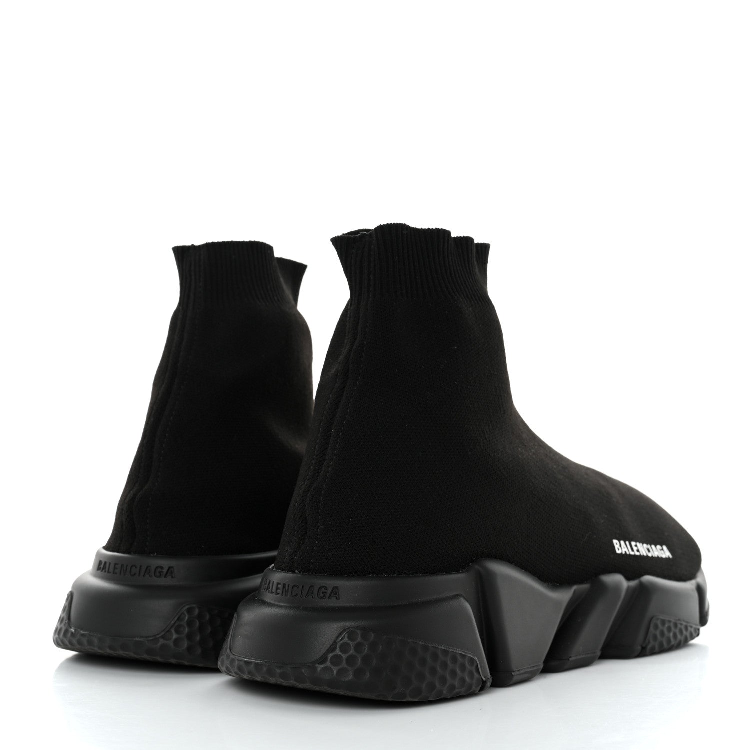 Balenciaga Technical 3D Recycled Knit Mens Speed Sneakers 42 Monocolor Black 4 of 8