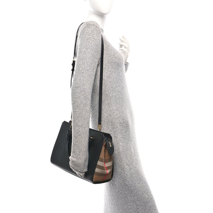 Burberry Calfskin Mega Check Small Banwell Tote Black 2 of 9