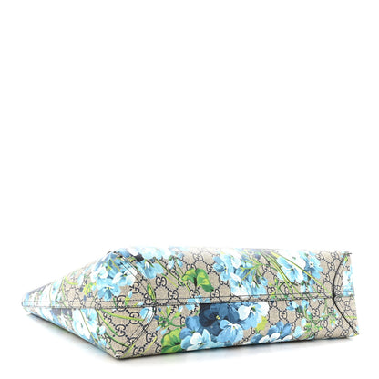 Gucci GG Supreme Monogram Blooms Medium Reversible Tote Beige Blue Navy 7 of 19