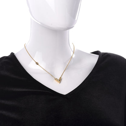 Louis Vuitton Essential V Guilloche Necklace Gold 2 of 6