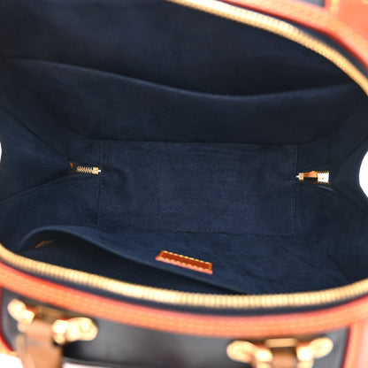 Louis Vuitton Calfskin Reverse Monogram Valisette PM Navy Caramel 7 of 9