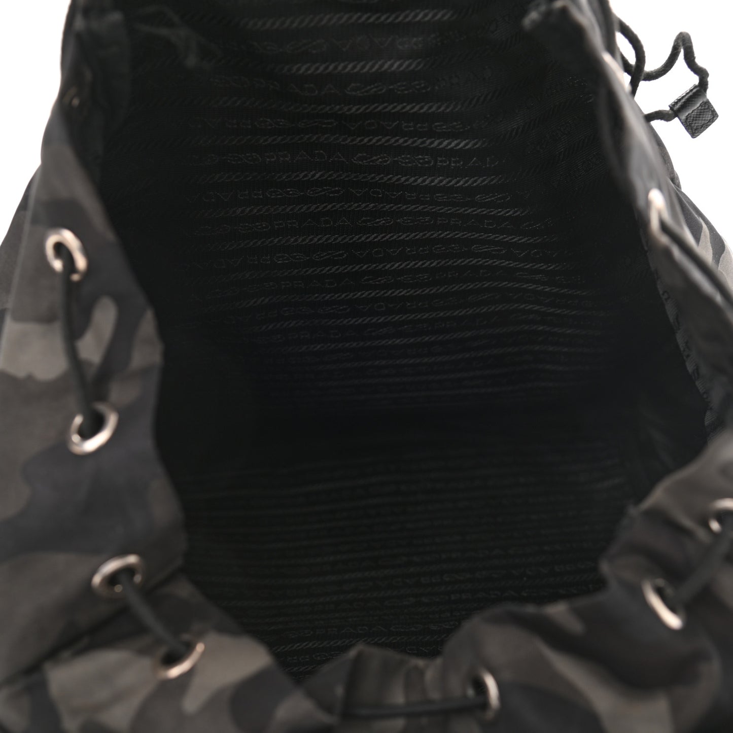 Tessuto Nylon Camouflage Print Double Buckle Backpack Fumo