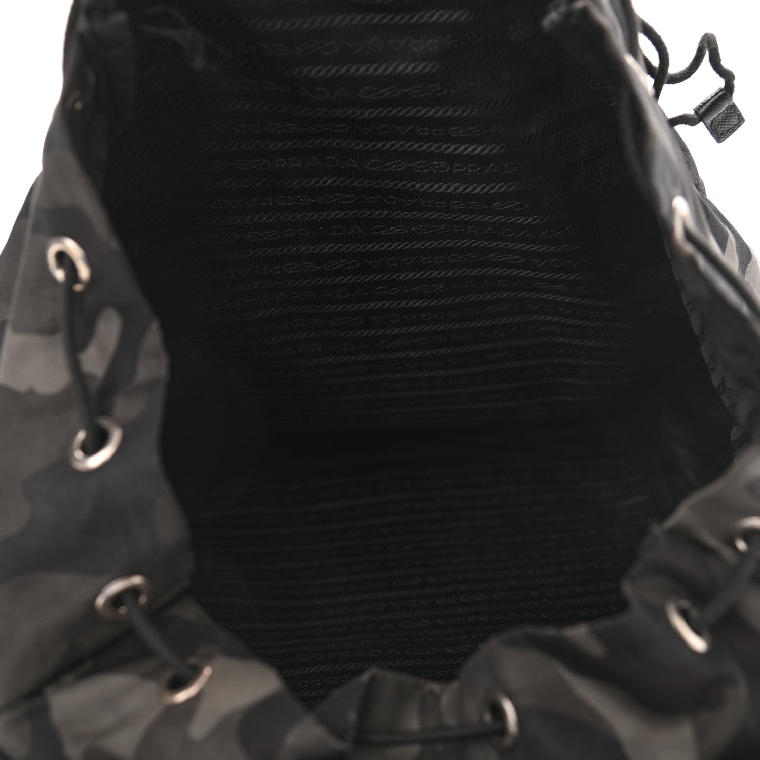 Prada Tessuto Nylon Camouflage Print Double Buckle Backpack Fumo 5 of 11