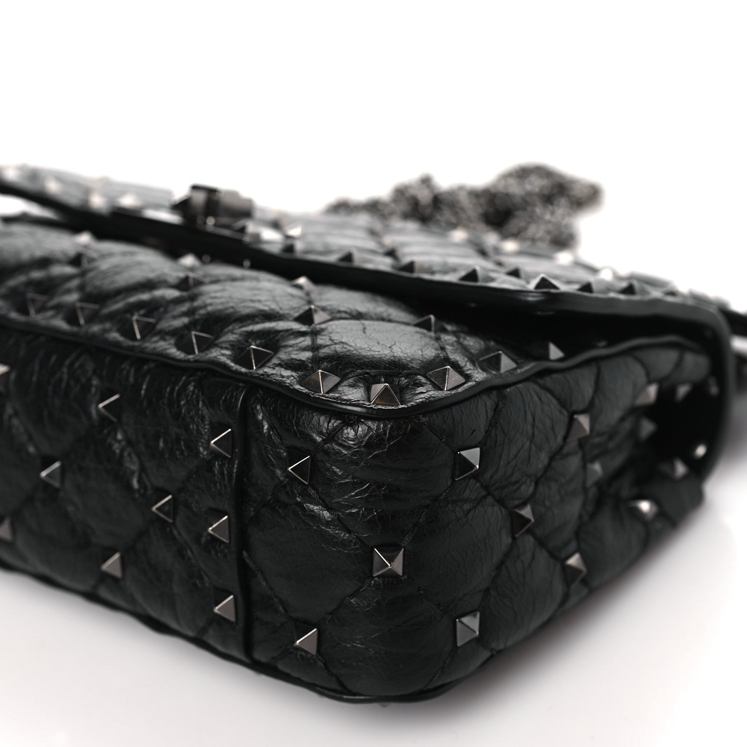 Valentino Garavani Lambskin Small Rockstud Spike Shoulder Bag Black 9 of 9