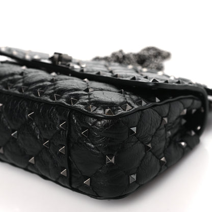 Valentino Garavani Lambskin Small Rockstud Spike Shoulder Bag Black 9 of 9