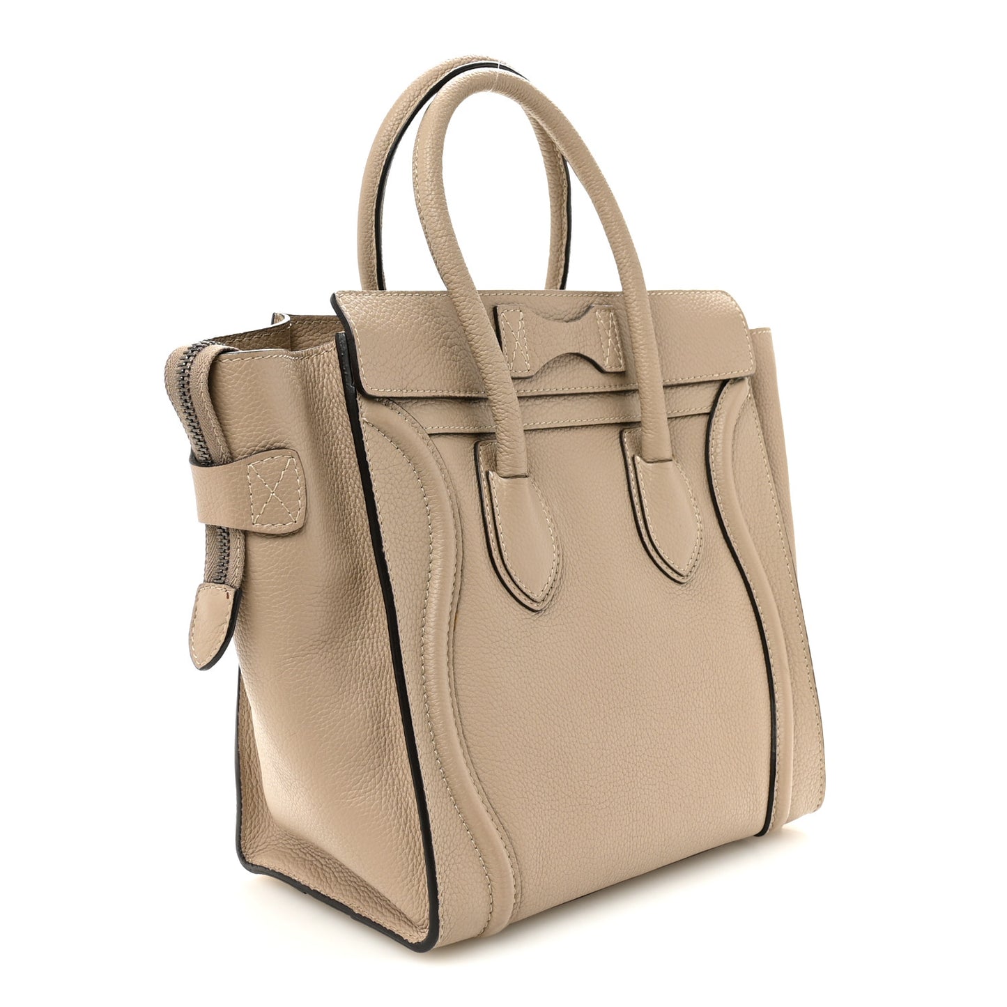 Drummed Calfskin Micro Luggage Dune