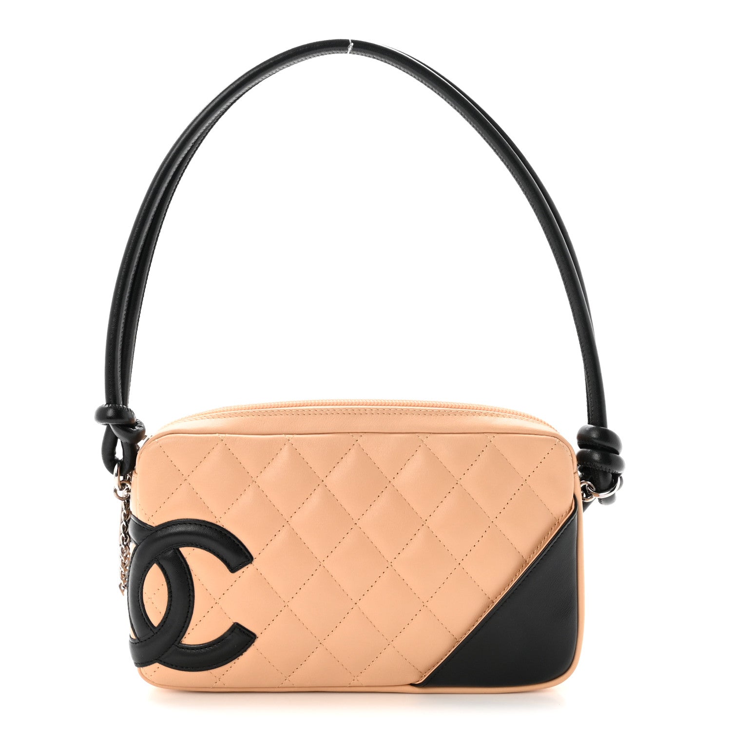 Chanel Calfskin Quilted Cambon Pochette Beige Black 1 of 11