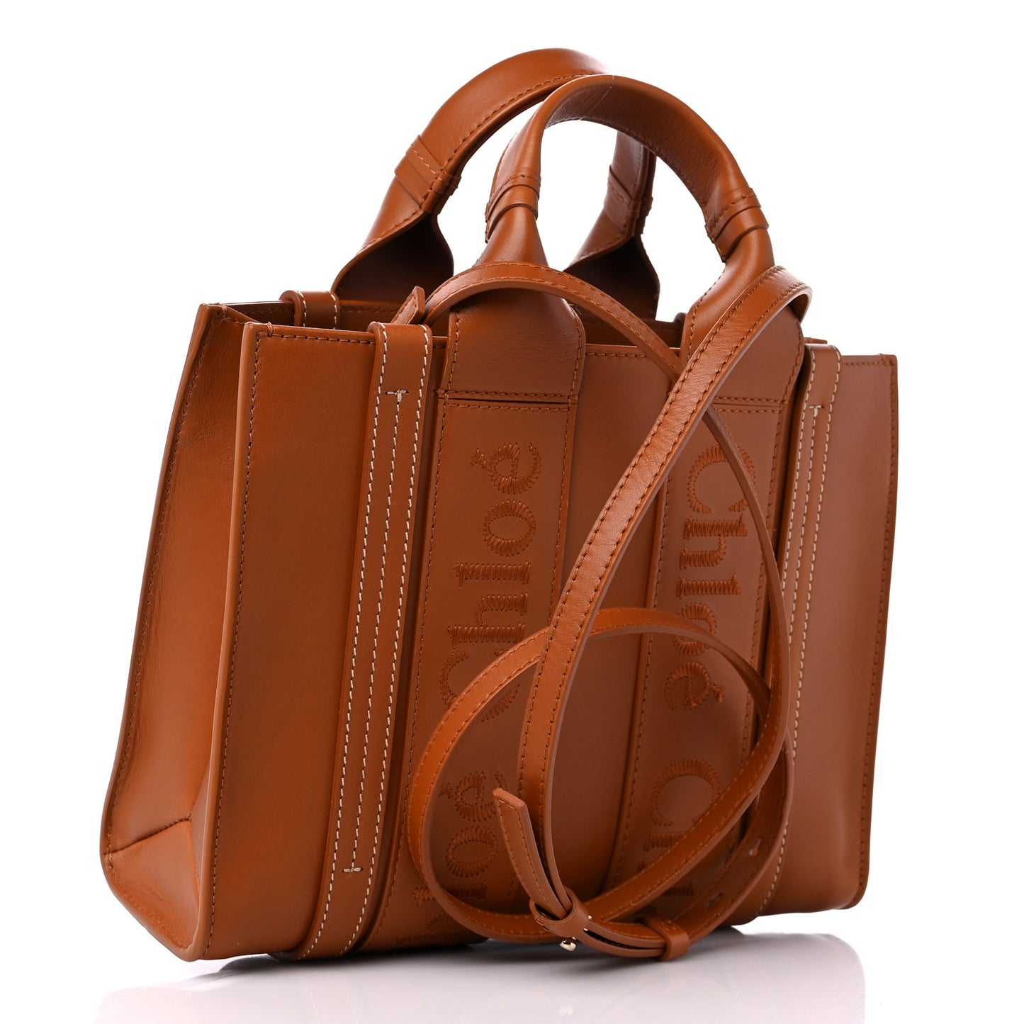 Calfskin Small Woody Tote Caramel