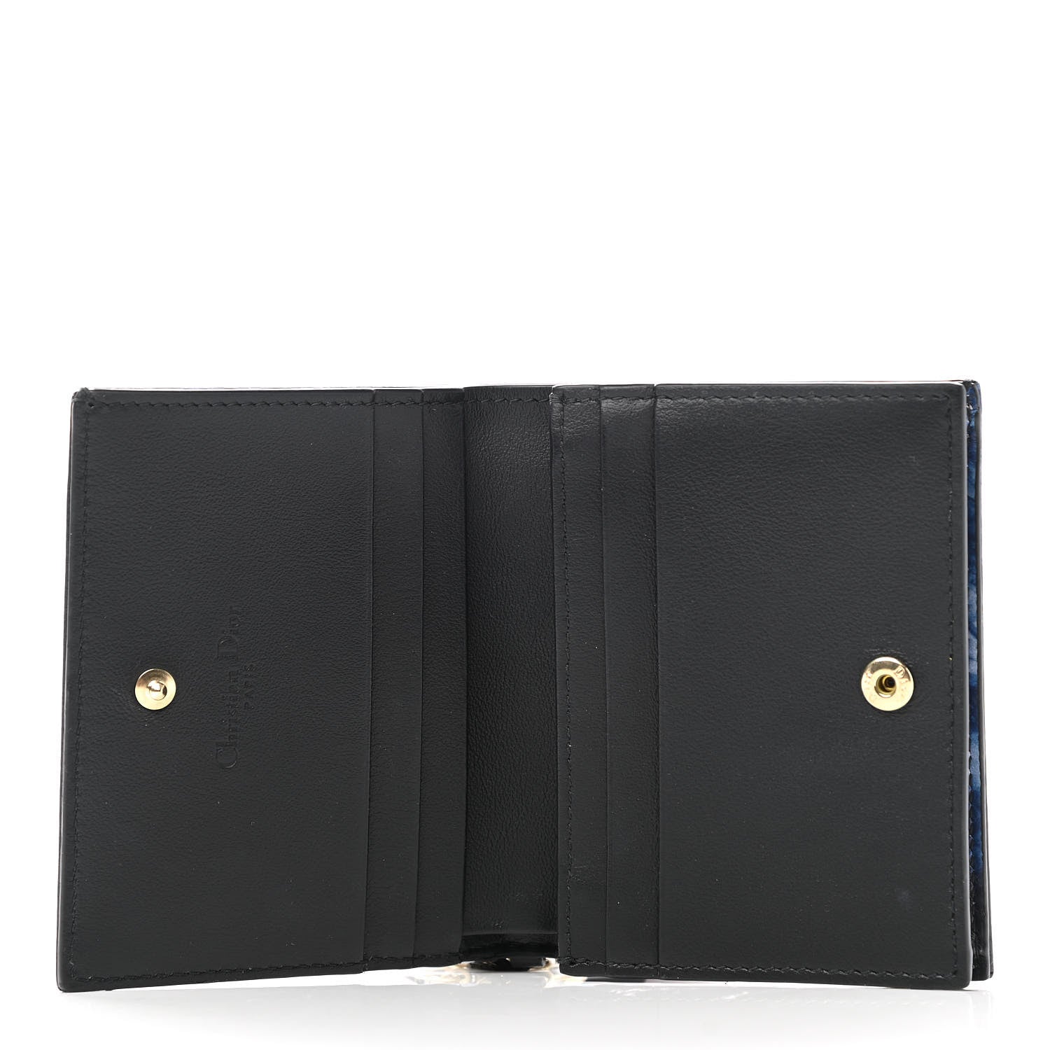 Christian Dior Calfskin Tie Mini Lady Dior Wallet Blue Multicolor 5 of 8