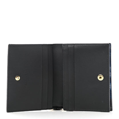 Christian Dior Calfskin Tie Mini Lady Dior Wallet Blue Multicolor 5 of 8