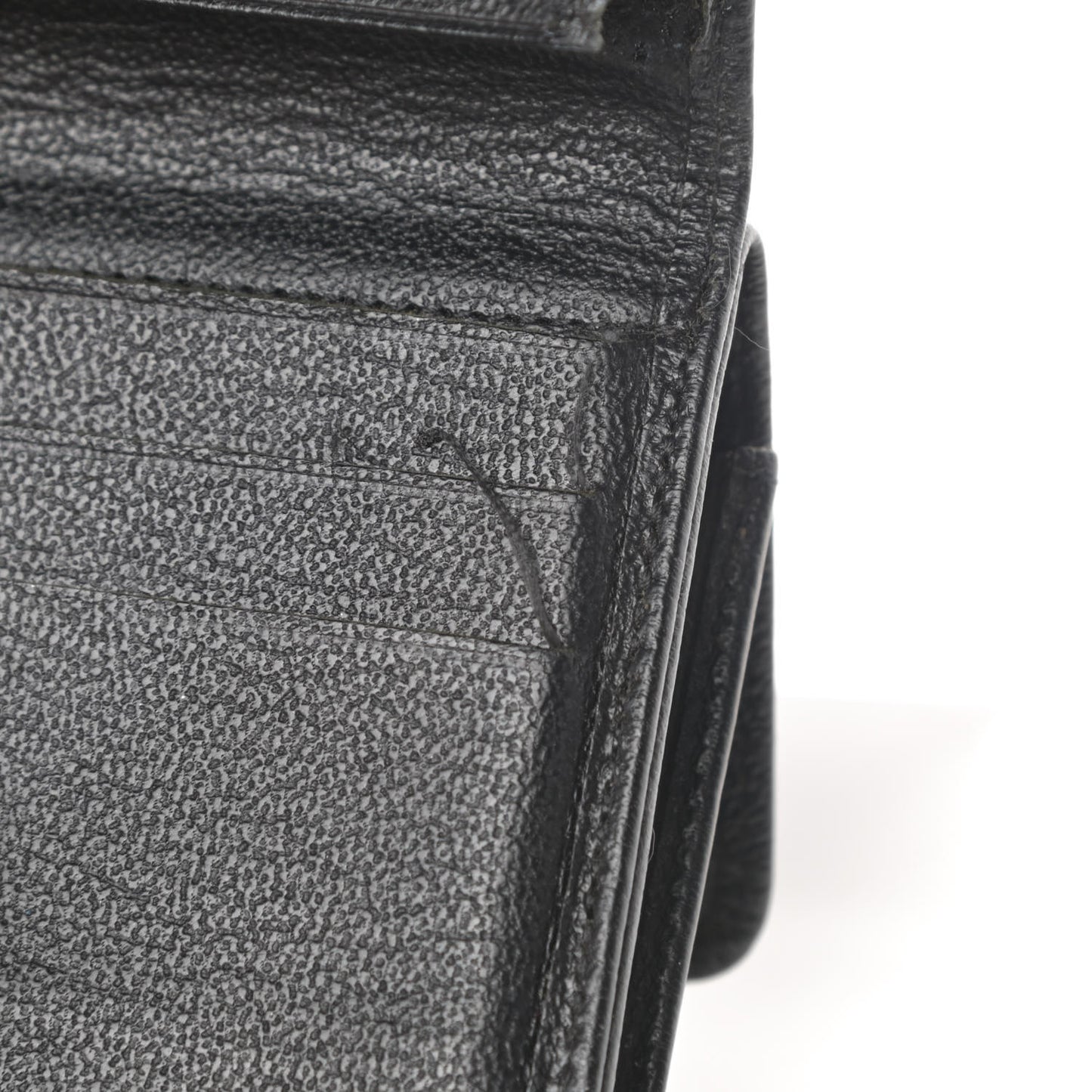 Goatskin Compact CC Flap Wallet Black