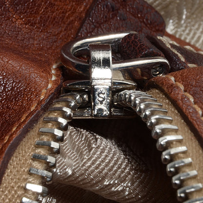 Prada Canapa Leather Foldover Satchel Bruciato 11 of 11