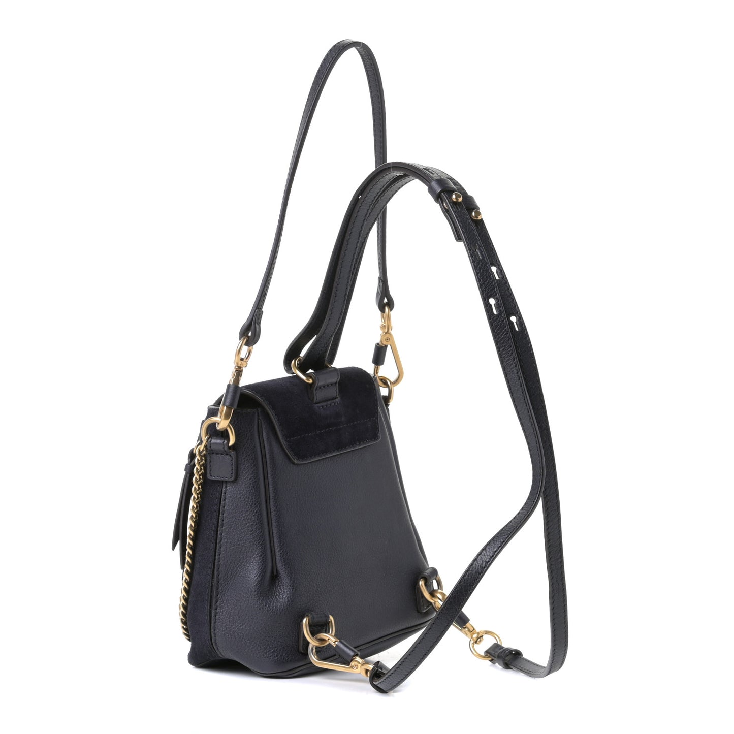 Suede Calfskin Studded Mini Faye Backpack Full Blue