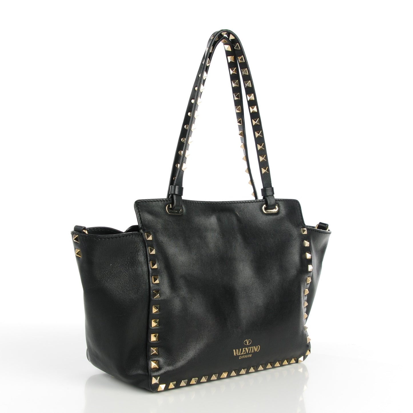 Vitello Small Rockstud Tote Black