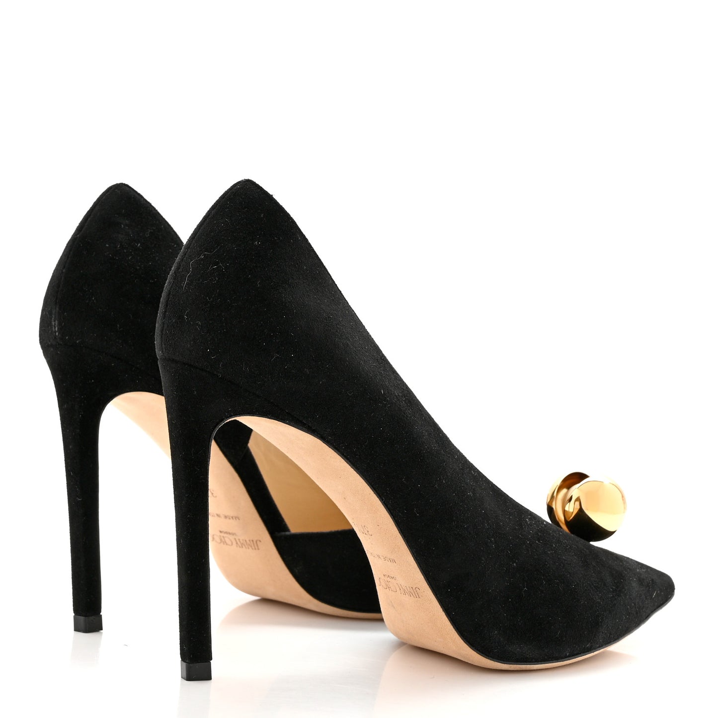 Suede Calfskin Sadira 100 Sandals 37.5 Black