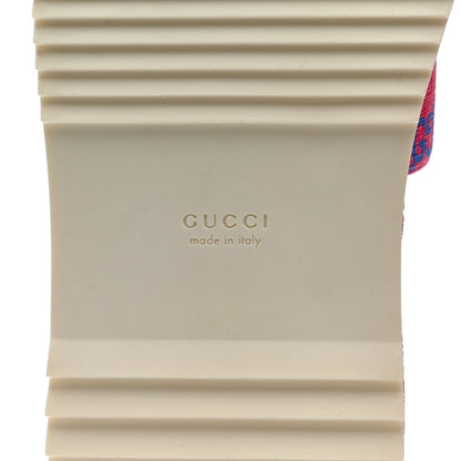 Gucci GG Supreme Joy Monogram Angelina Platform Slide Sandals 36 Fuxia Blue 7 of 11