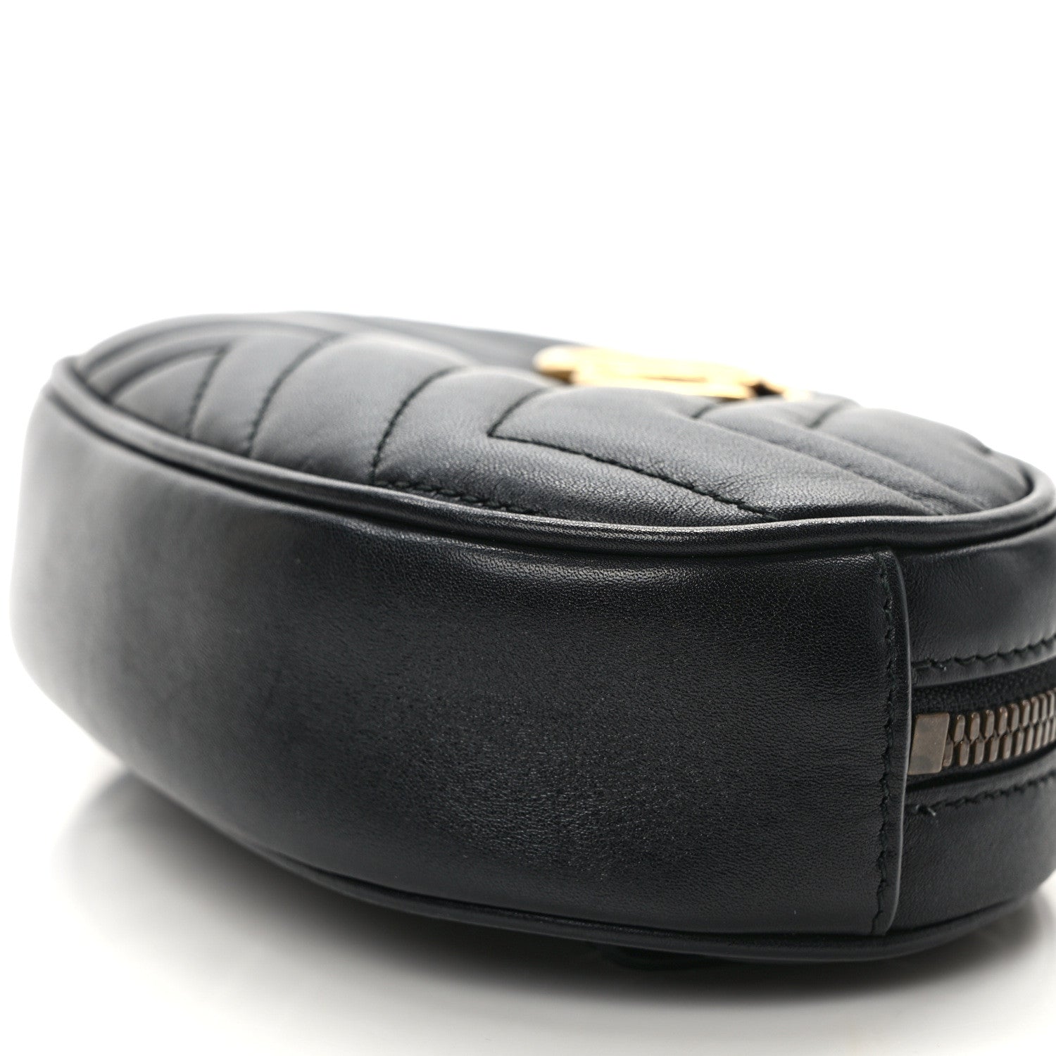 Gucci Calfskin Matelasse GG Marmont Belt Bag 75 30 Black 9 of 11