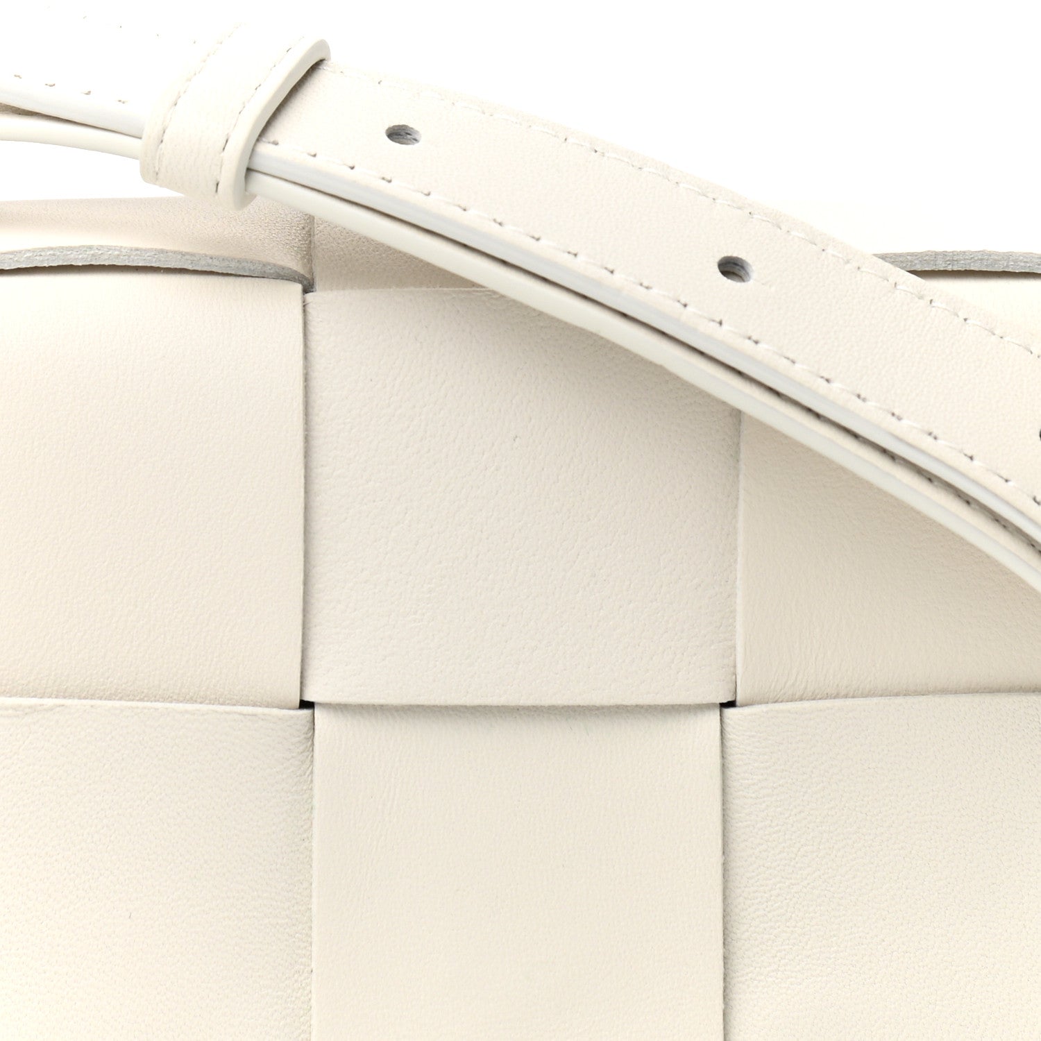 Bottega Veneta Lambskin Maxi Intrecciato Extra Mini Cassette Crossbody Bag White 7 of 9