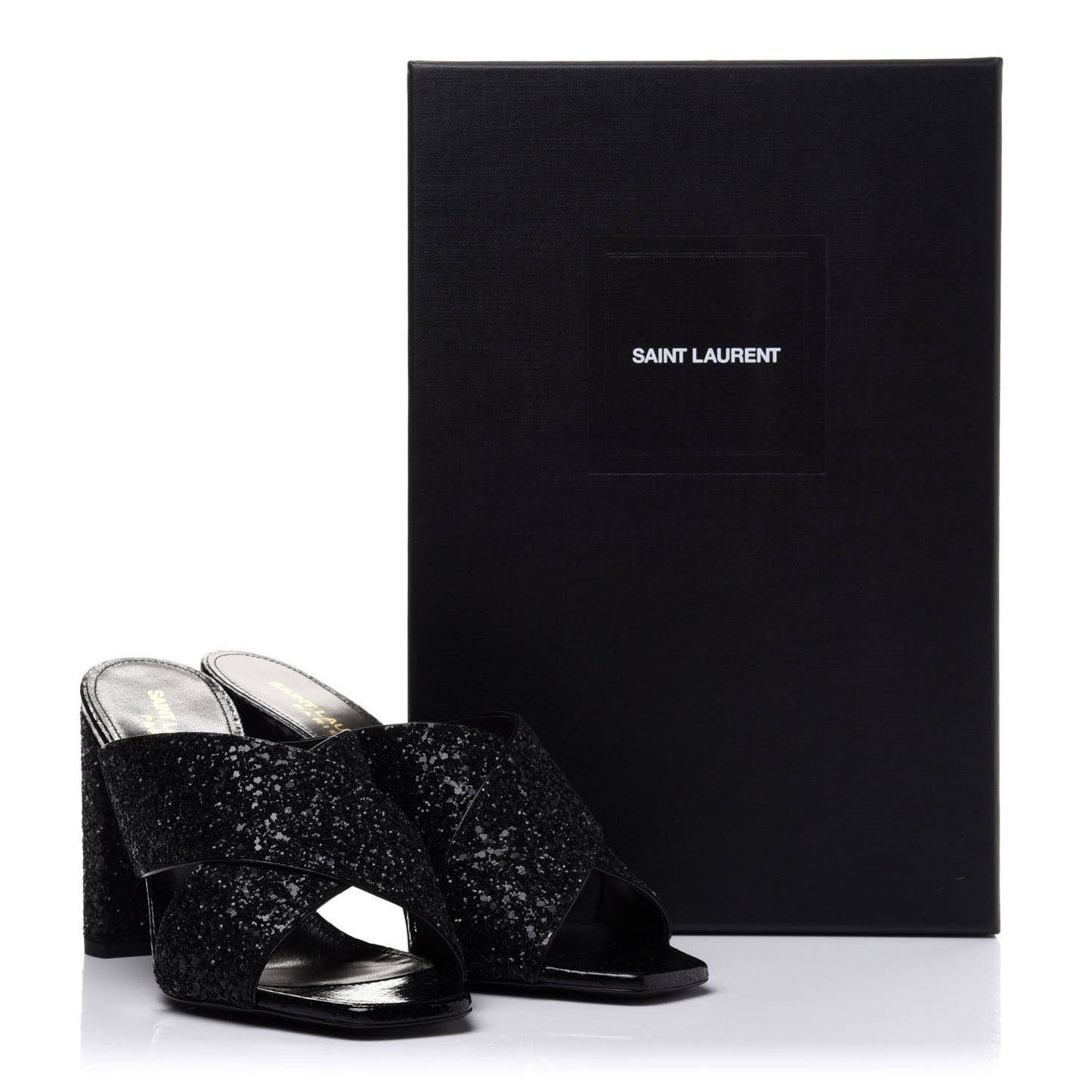 Glitter LouLou 70 Mule Sandals 38.5 Black