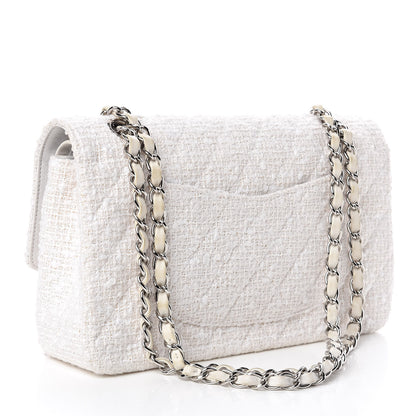 Chanel Tweed Medium Double Flap White 3 of 12