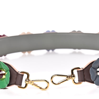 Fendi Calfskin Flowerland Studded Strap You Burgundy Multicolor 6 of 6