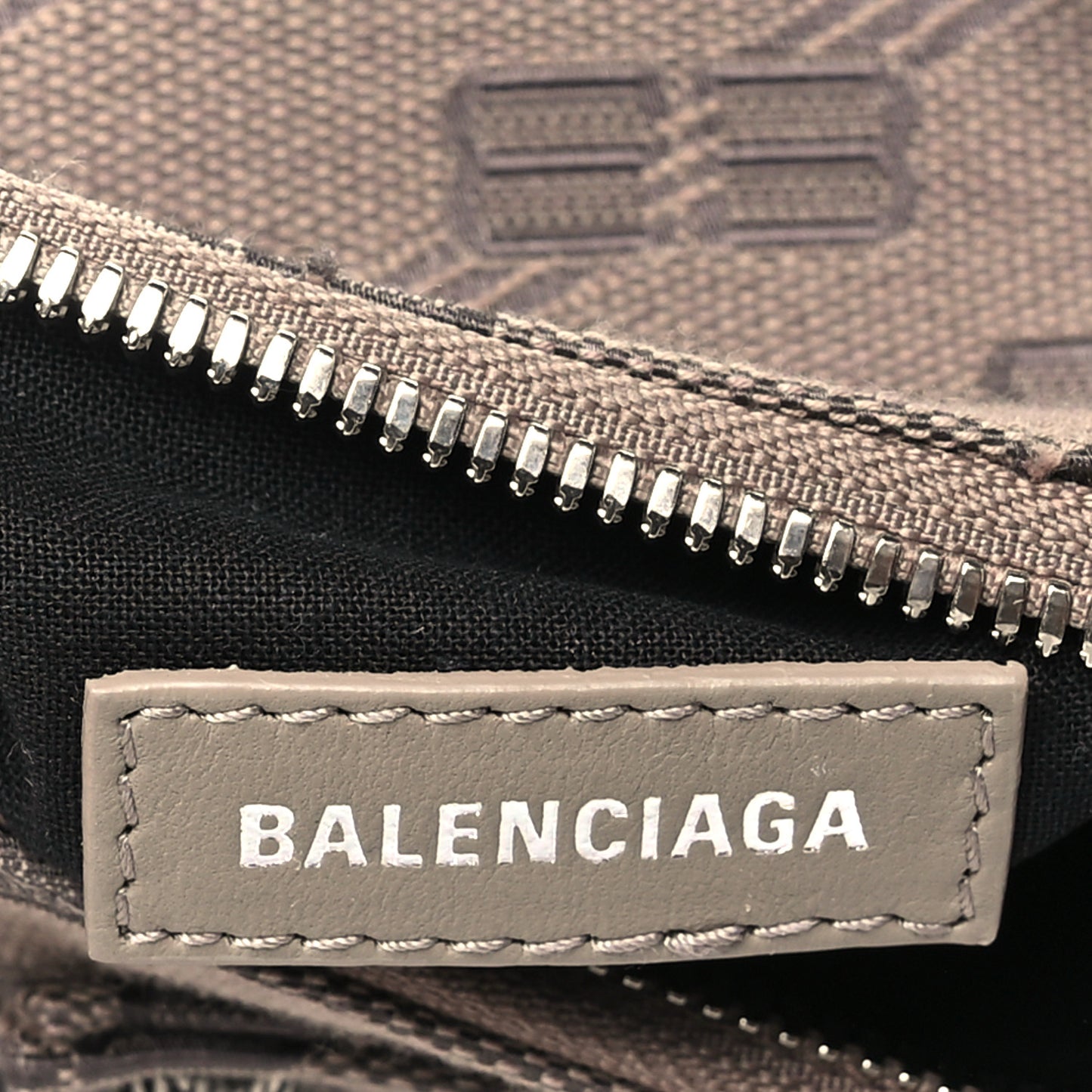 Jacquard Canvas BB Monogram Le Cagole Shoulder Bag XS Beige Brown