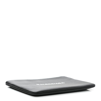 Balenciaga Calfskin Logo Medium Everyday Pouch Black 4 of 8