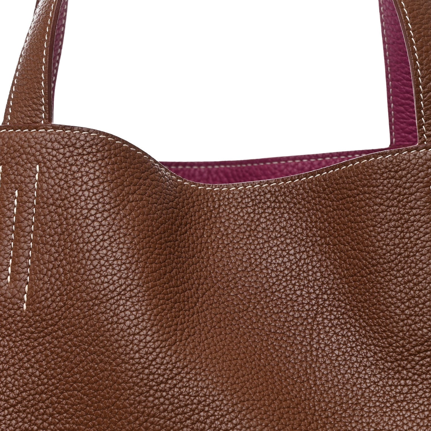 Hermes Taurillon Clemence Double Sens 36 Reversible Tote Marron Tosca 14 of 16