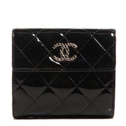 Chanel Patent Quilted Brilliant French Wallet Black 1 of 7