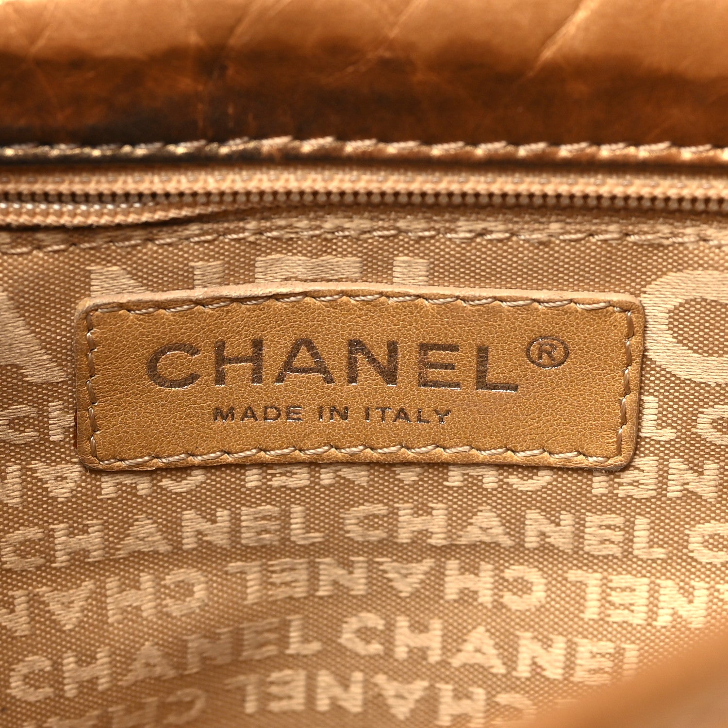 Chanel Aged Calfskin Quilted Vintage Ligne Messenger Flap Gold 6 of 11