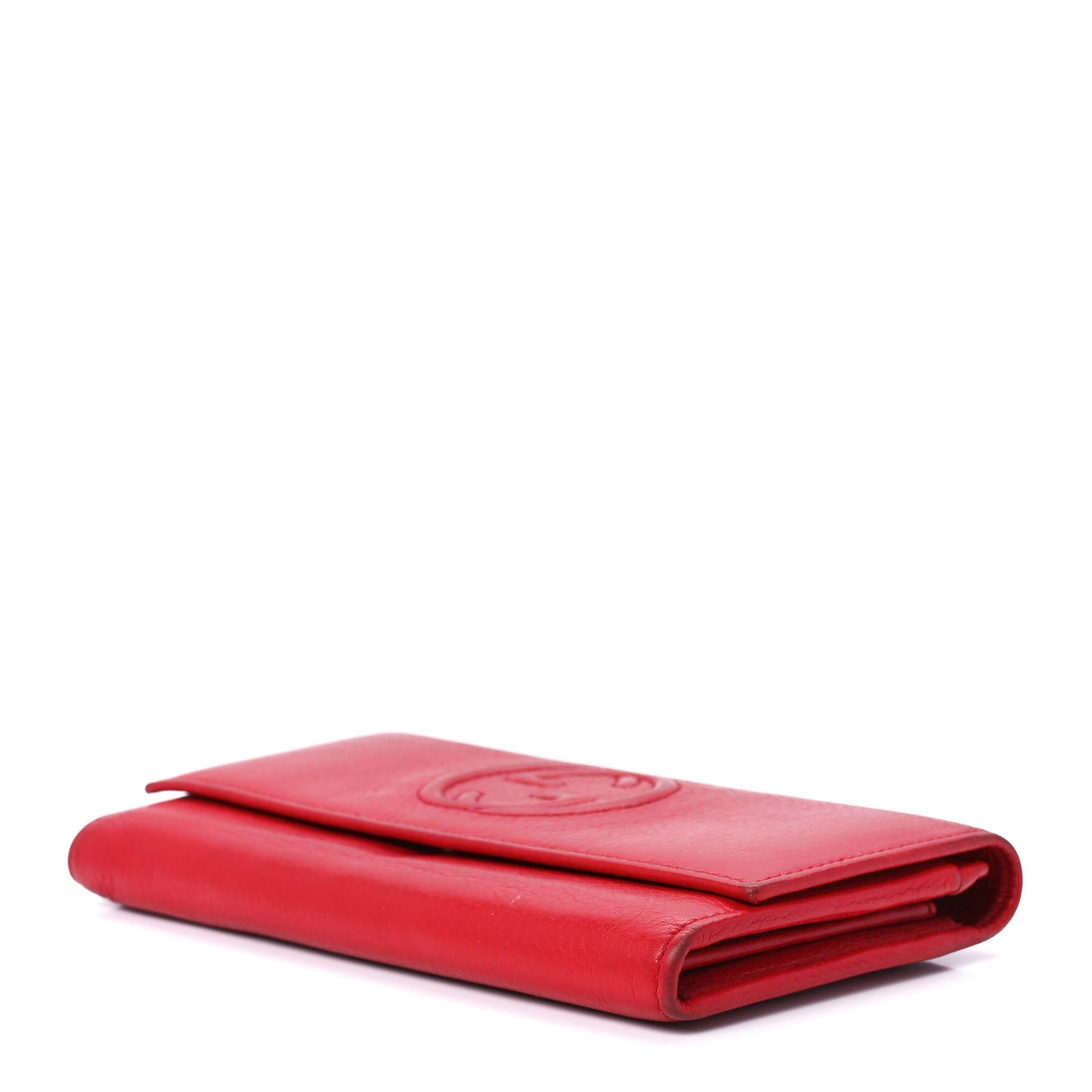 Pebbled Calfskin Large Soho Continental Wallet Red