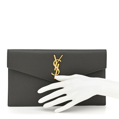 Saint Laurent Grain De Poudre Uptown Pouch Pebble 2 of 7