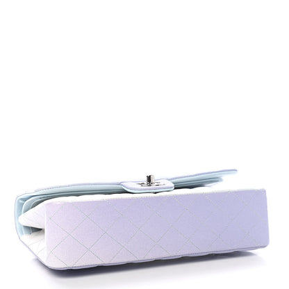 Chanel Perforated Lambskin Quilted Medium Double Flap Light Blue Light Purple White 4 of 9